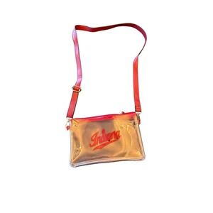 Clear Crossbody Bag With Adjustable Red Strap & Indiana Logo Stadium Game Day